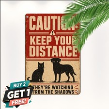 Beware Dog Security Caution Guard Notice Sign Metal Tin Plaque 8x12 picture