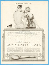 1917 Coles Phillips Oneida Community Silverware War Wedding WWI Navy Officer Ad picture