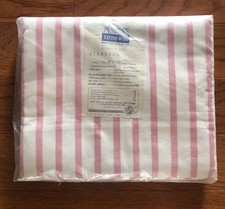 Vintage Pennys Nation Wide Muslin Flat Sheet 81x108 Pastel Pink White Stripe USA picture