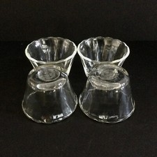 4 Vintage Fire King Small Clear Scallop Rimmed Glass Dessert/Custard Bowls 5 oz picture