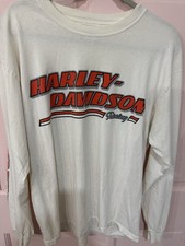 Vintage 2001 Harley Davidson Curlys Winston Salem NC Two Sided LS T-Shirt Large picture