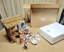1999 Home Interiors 10 pc Nativity Set And  Manger - Stable,  A Savior Is Born picture