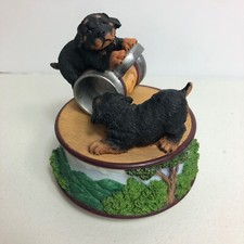 San Francisco Music Box Company Beer Barrel Polka Figure Rottweiler Dog Rare picture
