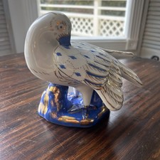 Beautiful Vintage Painted Bird With Gold Details picture
