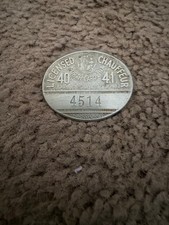 Vintage 1940-1941 North Carolina Chauffeur Licence Badge Rare Metal Pin-On picture