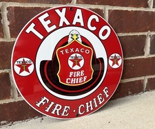 Texaco Fire Chief Gasoline metal sign Oil Gas Pump Plate picture