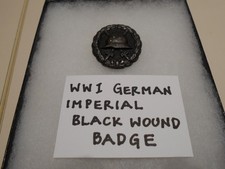 Authentic & Original WWI ~ GERMAN IMPERIAL ~ Black Wound Badge picture