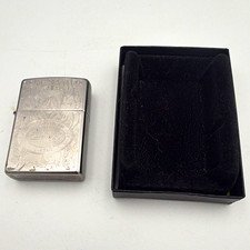 Zippo Engraved Floral Design Lighter w/ Box Bradford PA Made in USA B 18 picture