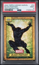 2024 Topps Chrome Marvel Black Panther Gold Refractor /50 PSA 9 SP  picture