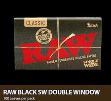 *RAW CLASSIC SINGLE WIDE Rolling Papers DOUBLE PACK 100 LEAVES picture
