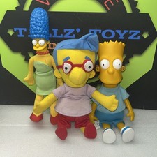 Vintage*1990’s*The Simpsons *Plush Doll Lot*Marge*Bart* Milhouse*Matt Groening picture