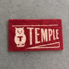 Vintage 1940’s Temple University Owls Philadelphia PE College Patch Red Felt picture