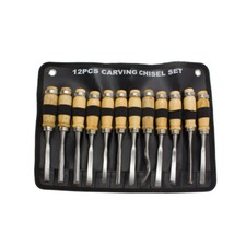 Wood Carving Hand Chisel Tool Professional Woodworking Gouges Steel 12 PCS C9R3 picture