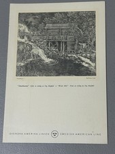 Vintage Swedish American Line MS Gripsholm Luncheon Menu June 22 1958 Ephemera picture