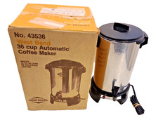 MCM West Bend Chrome Coffee Percolator Model 43536 Vintage In Box Untested picture