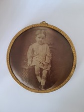 Antique Framed Celluloid Photo Of Toddler Boy From Columbia Portrait Co. picture
