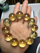 AAAA Grade Natural Yellow Citrine Quartz 20mm Round Bead Elastic Bracelet picture