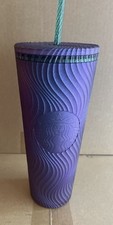  Starbucks Purple/Green Swirl Glitter Matte Tumbler Cold Cup Venti Collector picture