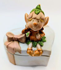 1980's Herself The Elf Trinket Box Little Things Love Talk Heart Shaped As Is picture
