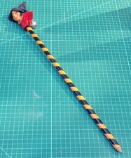 Rare Vtg Halloween 12” Long Pencil w/ Witch Rubber Face & Bell topper - Japan picture