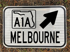 MELBOURNE FLORIDA A1A Highway road sign 12