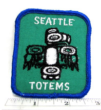Vintage Seattle Totems Hockey Team Jacket Patch 1958 - 1975 Mountlake Terrace WA picture