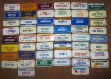 Vintage 1988 Post Cereal Wheaties Mini Bike State Metal License Plate Sign Tag picture