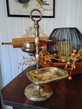 Gorgeous Vintage Antique Victorian Brass Shaving Bathroom Stand Soap Holder 12