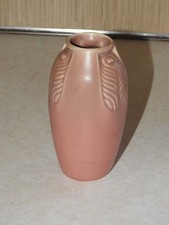 Antique Rookwood Peacock Feather Pink Pottery Vase 1926 picture