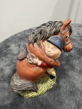 VTG 1984 John Beswick Sculpture I Forgive You Horse Equine Jockey Thelwell picture