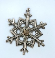 1989 Vintage Sterling Silver Gorham Snowflake Christmas Ornament picture