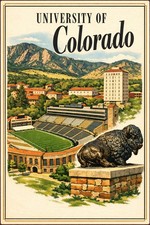 🏫 University of Colorado Vintage Art Poster - 24x36” Premium Art Print 200GSM picture