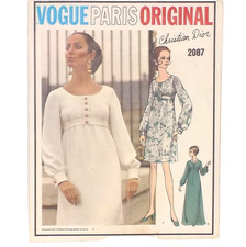Vtg 1969 Vogue Paris Original 2087 Christian Dior Dress or Gown sz 16 with LABEL picture