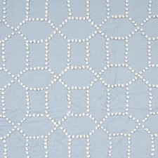 Schumacher Geometric Hand Embroidered Fabric- Vento Embroidery Sky 2.30 yd 73282 picture
