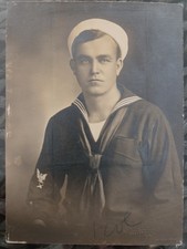 WWI US NAVY Handsome Sailor Portrait Picture Original Photo William T. Aspell picture