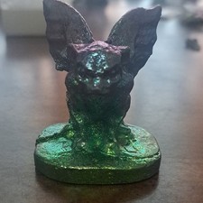 Hand Poured Bismuth Metal Winged Gargoyle Figurine Sculpture Fantasy Collectible picture