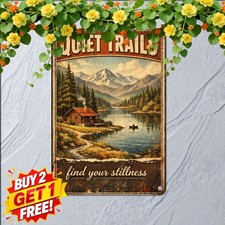 Rustic Cabin Accessories Mountain House Decor Metal Tin Sign Plaque picture
