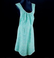 Vintage 1940-50s Kitchen Pinafore Apron Rick Rack with Cotton Balls on Green picture