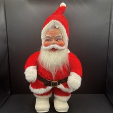 Vintage Rushton Santa Claus Rubber Face White Boots Mittens 18