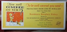 VINTAGE large Ink Blotter HELEN SNYDER Denver Colorado Metropolitan Insurance  picture