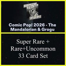COMIC POP 2026 MANDALORIAN GROGU SR+R+UC 33 CARD SET-TOPPS STAR WARS CARD TRADER picture