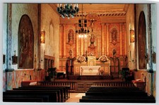 Santa Barbara Mission Interior Sanctuary Main Altar California Postcard picture