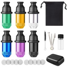 6 Pc Sneak a Toke Mini One Hitter Metal Tobacco Portable Smoking Pipe With Tools picture