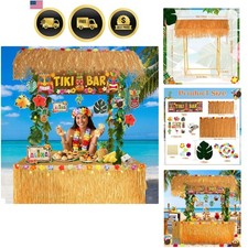 53PCS Abundant Tiki Bar Hut Party Decoration,Portable Outdoor Tiki Bar Kit In... picture