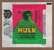INCREDIBLE HULK 1979 Topps Wax Trading Card Wrapper RING POP Ad Empty SMASH picture