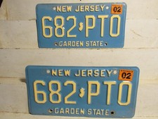 Pair of 1980s Era NEW JERSEY  LICENSE PLATES # 682-PTO picture