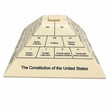 RARE The United States Constitution Ziggurat Design Stone Composite Sculpture picture