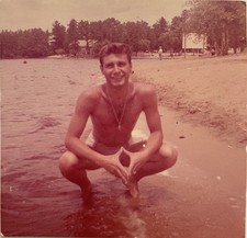 Vintage Photo Handsome Shirtless Man By Lake 1960s Gay Interest picture