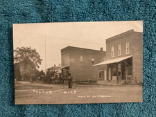 RPPC Fulton Michigan Downtown Scene Posted 1913 Vintage Writing to Vicksburg MS picture