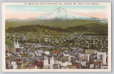 Portland Oregon showing Mt Hood Bird's Eye View c1920s Vintage Postcard picture